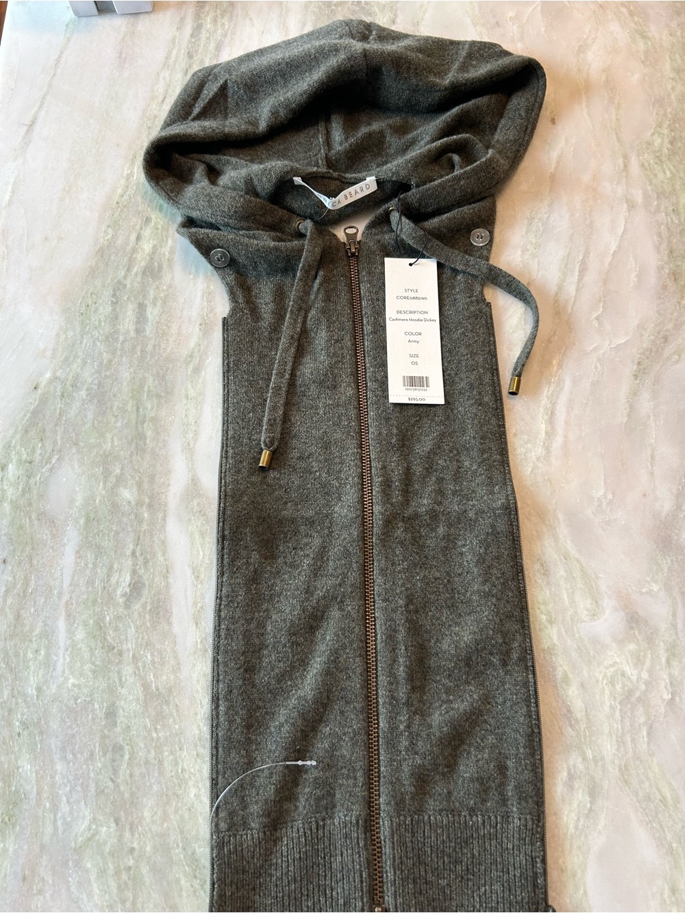 Veronica Beard Hooded Zip Vest in Charcoal